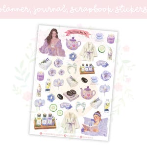 Spa Day Planner Sticker Sheet Set 2 | decorative stickers | journal stickers | scrapbooking