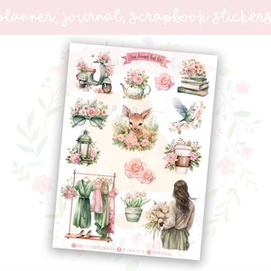 Romantic Spring Planner Sticker Sheet Set 1 | decorative stickers | journal stickers | scrapbooking