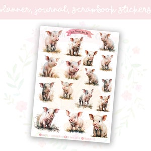 Piglets Decorative Planner & Journal Stickers | Adorable Farm Animal Bujo Deco