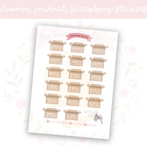 Moving House Countdown Planner, Journaling, Scrapbook Stickers