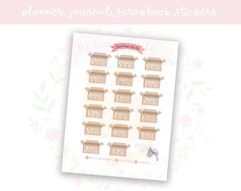 Moving House Countdown Planner, Journaling, Scrapbook Stickers