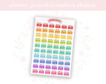 Rainbow Happy Mail Planner, Journaling, Scrapbook Stickers