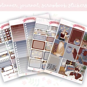 A la Carte Stay Cozy Planer-Aufkleber-Kit, vertikaler Planer, Journaling, Scrapbook-Aufkleber