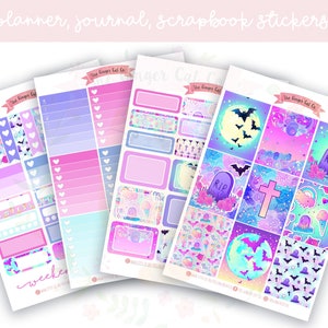 A la carte Pastel Goth / Halloween Planner Sticker Kit, Vertical Planner, Journaling, Scrapbook Stickers