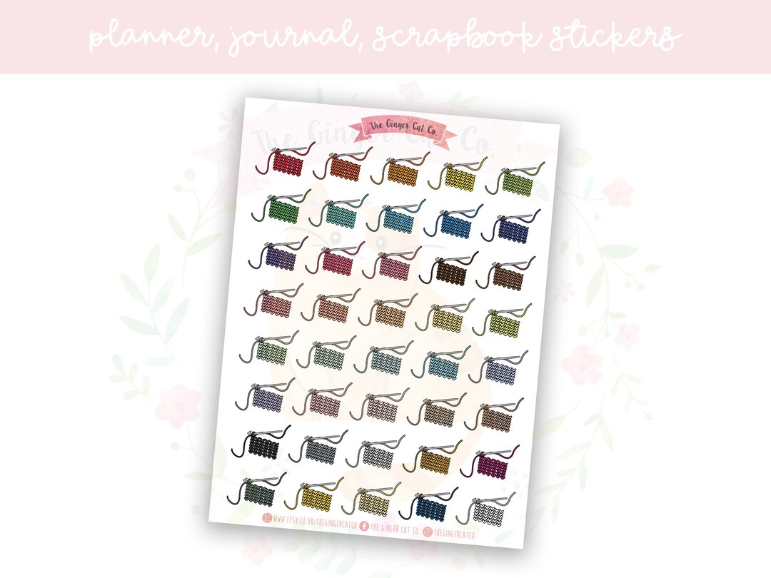 Rainbow Crochet Planner Sticker Sheet | Decorative Stickers | Journal ...