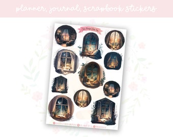 Nighttime Reading Set 3 Decorative Journal, Scrapbook, Planner Stickers