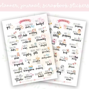 Wedding Checklist Planning Planner, Journaling, Scrapbook Stickers