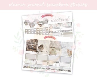 Neutral Winter Photo Planner, Journaling, Scrapbook Sticker Kit