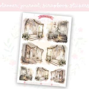 Boho Home Scenes Planner Sticker Sheet | decorative stickers | journal stickers | scrapbooking