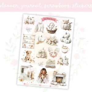 Neutral Autumn Planner Stickers | decorative stickers | journal stickers | scrapbooking
