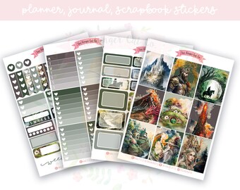 A la carte High Fantasy Vertical Planner, Journaling, Scrapbookr Sticker Kit