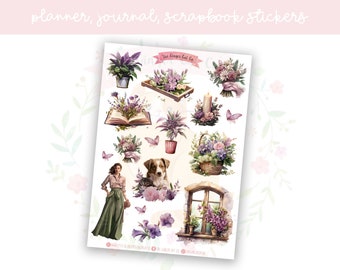 Cozy Florals Planner Sticker Sheet Set 1 | decorative stickers | journal stickers | scrapbooking