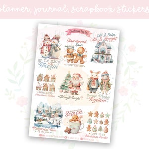 Sweet Christmas Planner Sticker Sheet | decorative stickers | journal stickers | scrapbooking