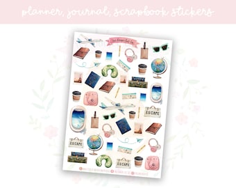 Travel Planner Sticker Sheet | decorative stickers | journal stickers | scrapbooking