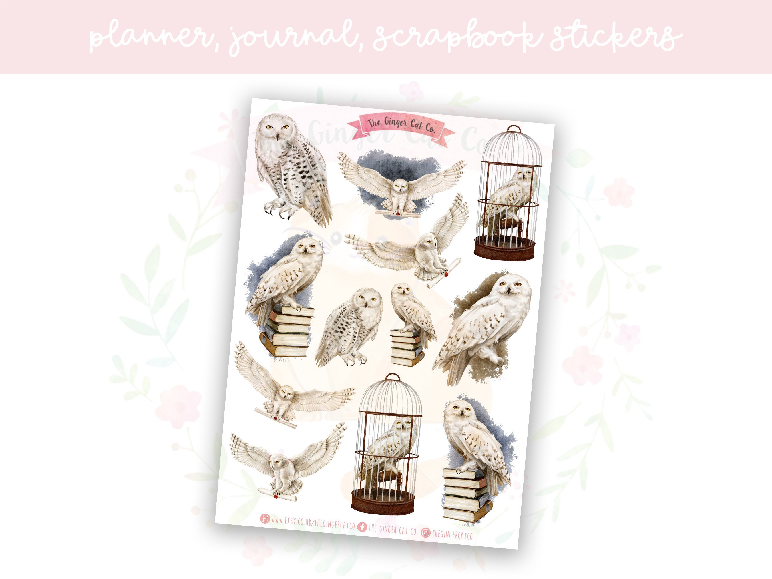 Magical Owl Planner Sticker Sheet | decorative stickers | journal stickers | scrapbooking