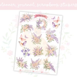 Modern Rapunzel Florals Planner Sticker Sheet | decorative stickers | journal stickers | scrapbooking
