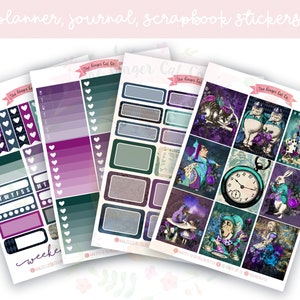 A la carte Dark Alice Planner Sticker Kit, Vertical Planner, Journaling, Scrapbook Stickers