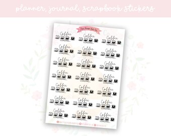 Koffie laden Script Planner, dagboek, scrapbookingstickers