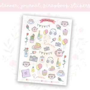 Pastel Romance Planner Sticker Sheet | decorative stickers | journal stickers | scrapbooking