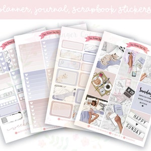 A lacarte Sonntags-Sticker-Kit, vertikaler Planer, Journaling, Scrapbook-Aufkleber