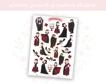 Vampire Planner Sticker Sheet | decorative stickers | journal stickers | scrapbooking