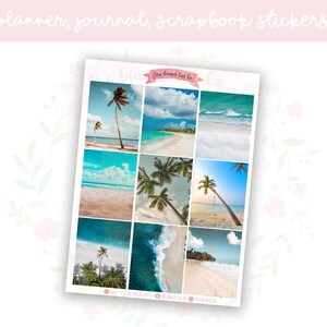 Beach Photo Full Boxes Planner, Journaling, Scrapbook Stickers