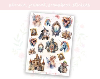 Ancient Fairytale Planner Sticker Sheet | decorative stickers | journal stickers | scrapbooking
