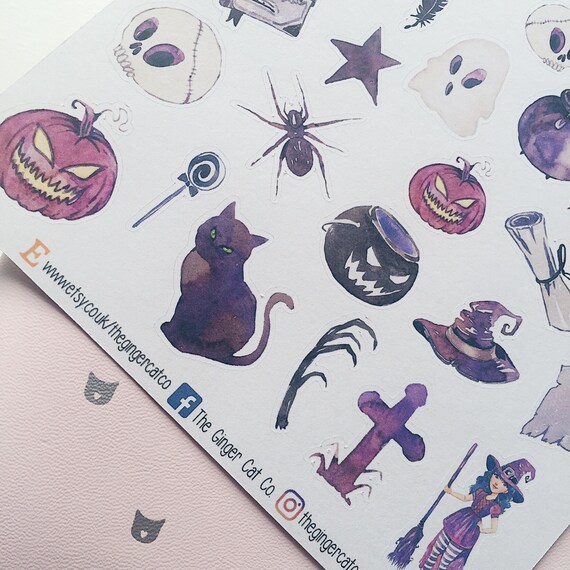 Purple Girl Planner and Journal Stickers Halloween Witch