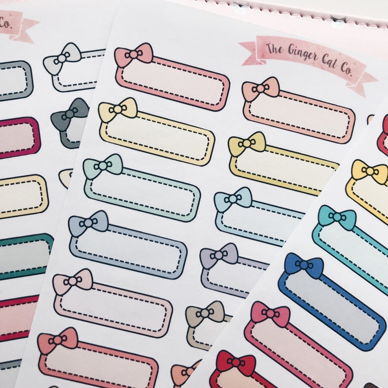 Neutral Rainbow Bow Quarter Box Decorative Planner, Journaling, Scrapbook Stickers image 4