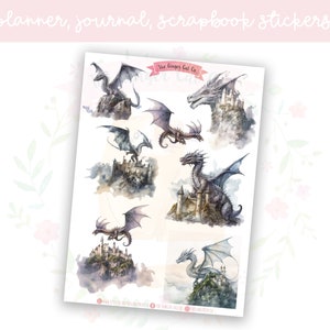 Drachenszenen-Set 1 Dekoratives Journal, Scrapbook, Planer Aufkleber