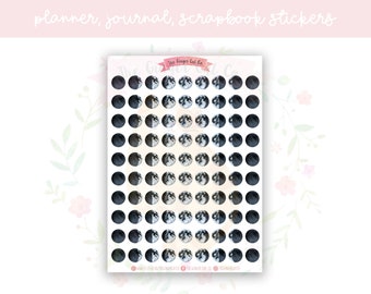 Hoja de pegatinas del planificador de fases lunares / pegatinas decorativas / pegatinas de diario / scrapbooking
