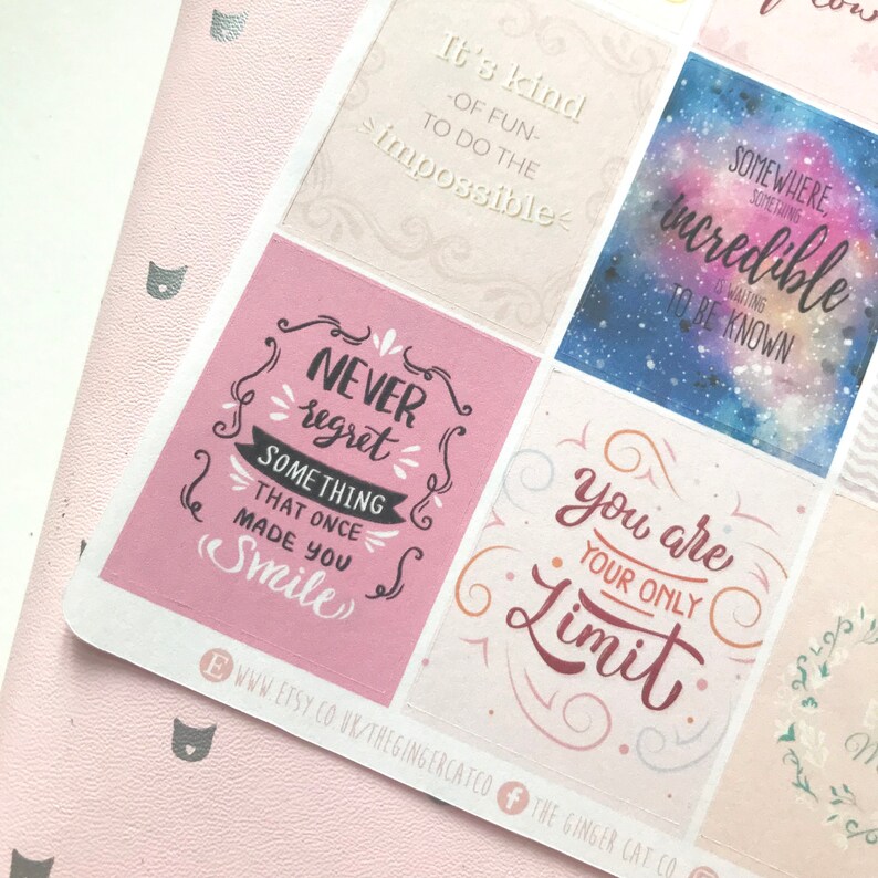 Pink Quote Full Boxes Planner Stickers Etsy