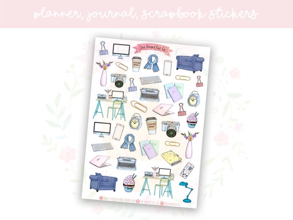 Blogger Decorative Planner, Journaling, Scrapbook Stickers 