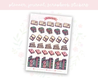 Rustic Books Planner, Journaling, Scrapbook Stickers