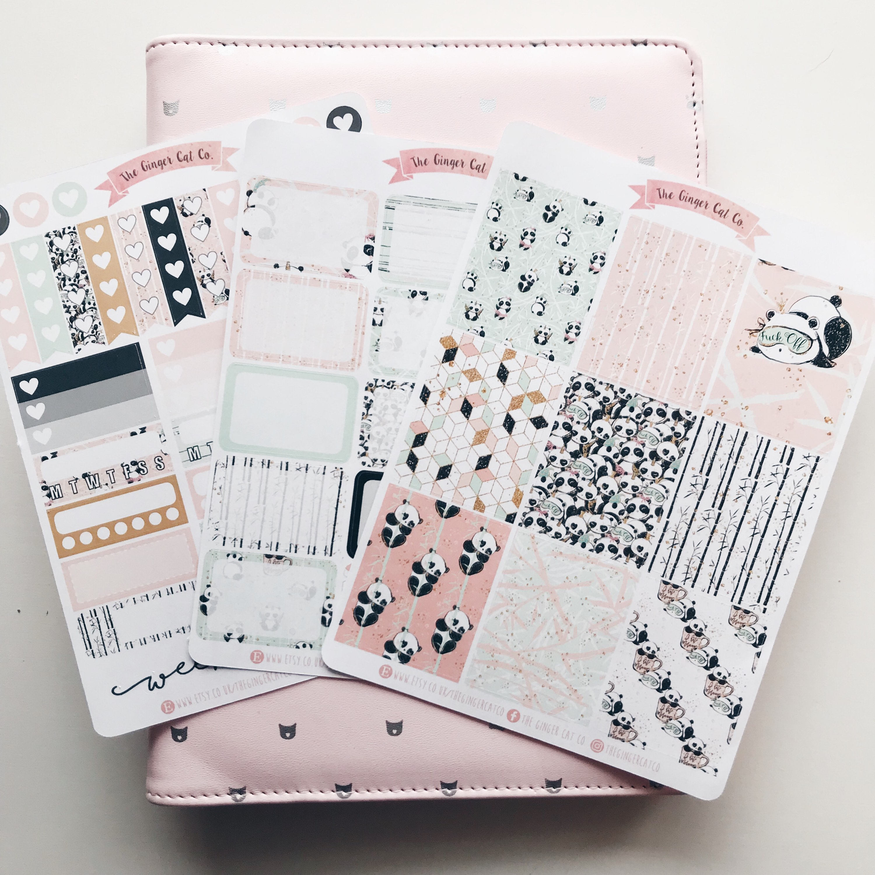 A La Carte Profanity Panda Vertical Planner Sticker Kit Etsy