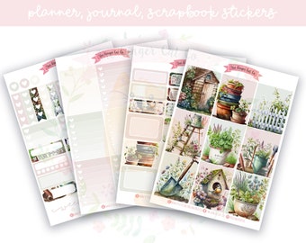 A la carte Gardening Planner Sticker Kit, Vertical Planner, Journaling, Scrapbook Stickers