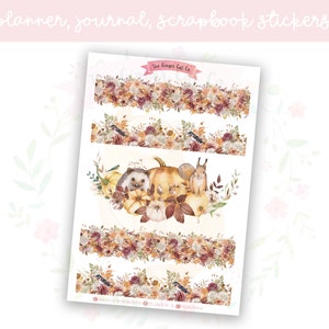 Extra Großes Herbst Floral Bordüren Sticker Blatt | dekorative Aufkleber | Journal Aufkleber | für Scrapbooking
