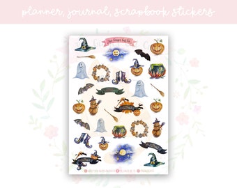 Spooky Halloween Planner Sticker Sheet | decorative stickers | journal stickers | scrapbooking