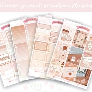 A la Carte Cozy Cafe Planner Sticker Kit, vertikaler Planer, Journaling, Scrapbook Aufkleber