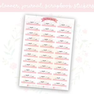 Sleepy Bedtime Cats Planner Sticker Sheet | decorative stickers | journal stickers | scrapbooking