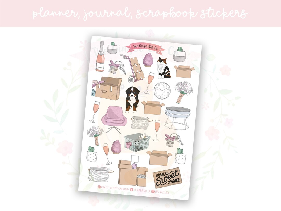 Moving House Planner Sticker Sheet | Decorative Stickers | Journal ...
