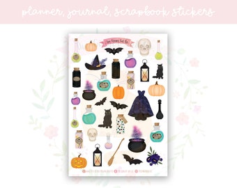 Witchy Planner Sticker Sheet | decorative stickers | journal stickers | scrapbooking