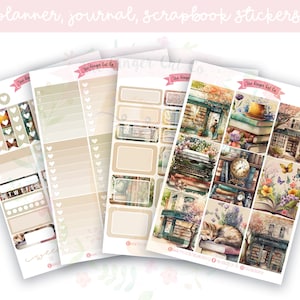 A la carte Book Lover Planner Sticker Kit, Vertical Planner, Journaling, Scrapbook Stickers