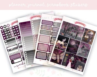 A la carte Haunted Planner Sticker Kit, Vertical Planner, Journaling, Scrapbook Stickers