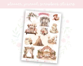 Cozy Wedding Planner Sticker Sheet Set 2 | decorative stickers | journal stickers | scrapbooking