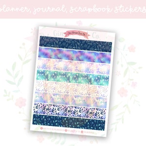 Fleurs irisées florales irisées journal décoratif, scrapbooking, agenda autocollants
