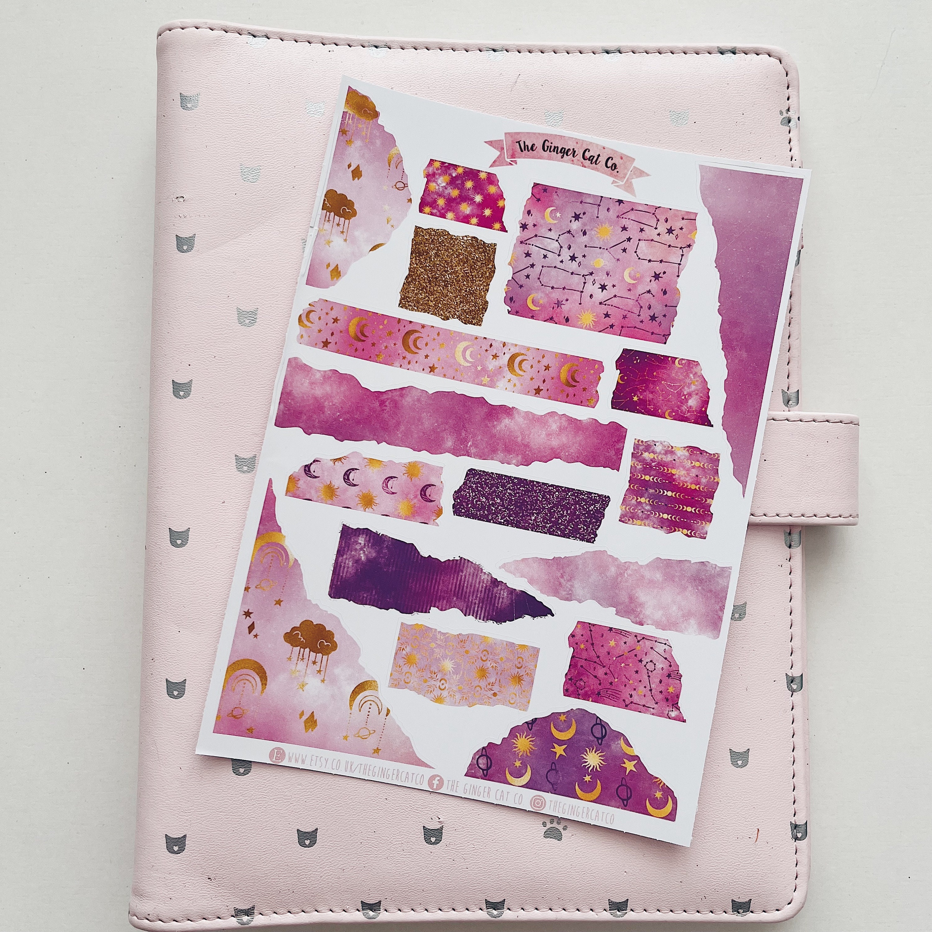 Pink Galaxy Torn Paper Decorative Journal Scrapbook Planner - Etsy
