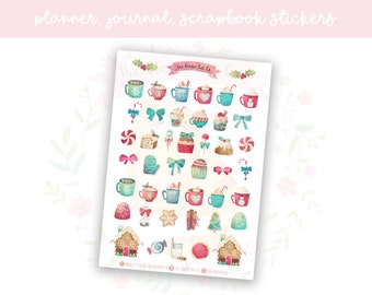 Christmas Treats Planner Sticker Sheet | decorative stickers | journal stickers | scrapbooking