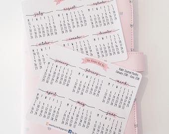 Bullet Journal Monthly Calendar Planner, Journaling, Scrapbook Stickers