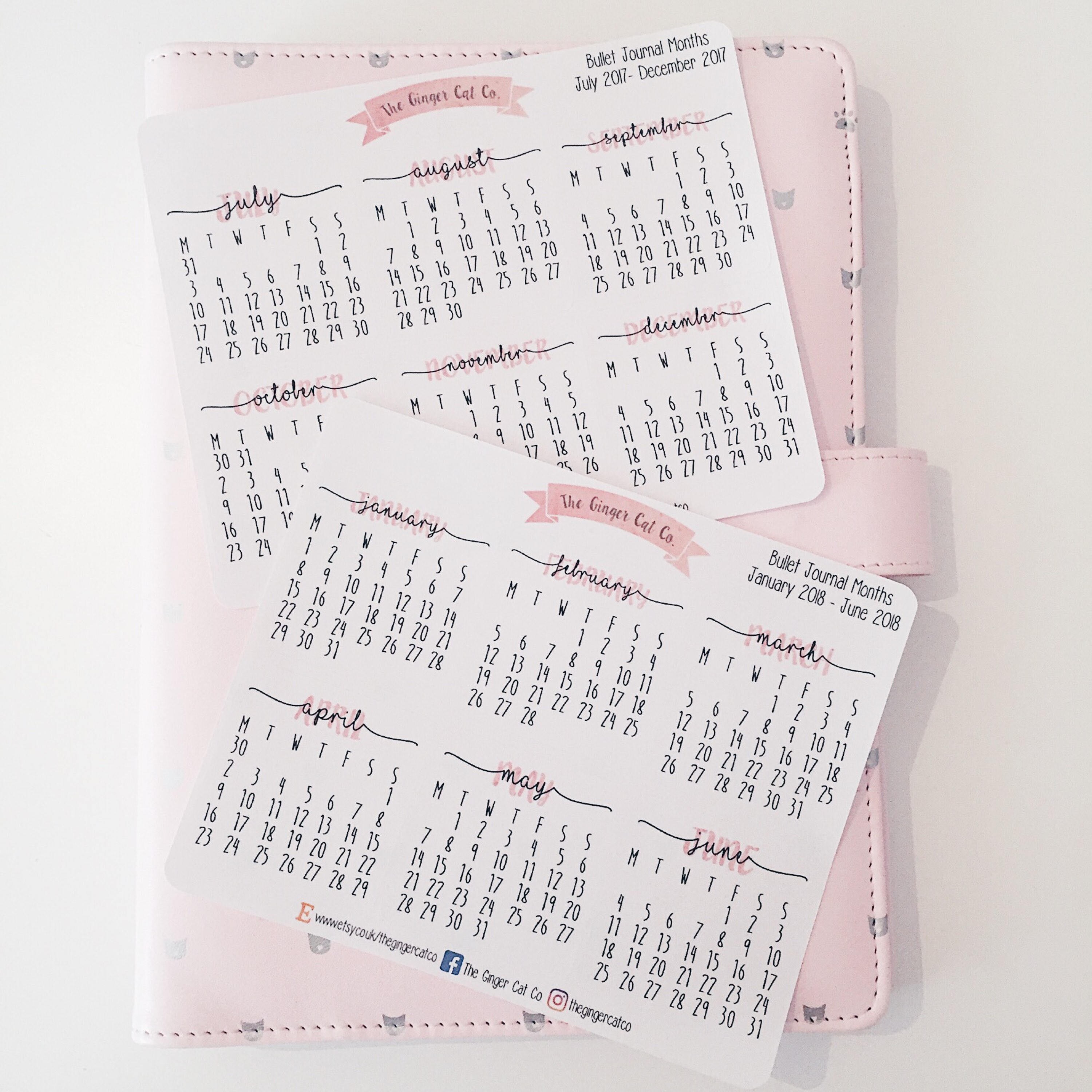 Bullet Journal Monthly Calendar Planner Journaling Scrapbook Etsy Uk